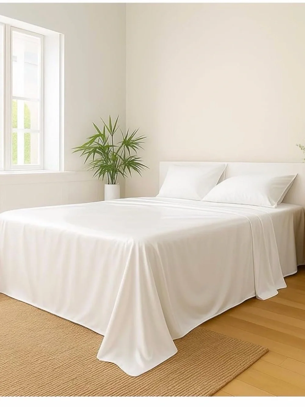Bedvoyage Bamboo Split King Size 5pc Sheet Set In ivory- New